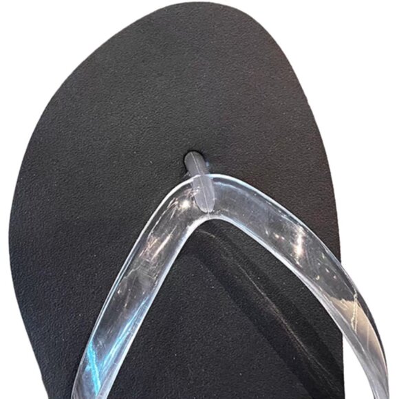 Women's Flip Flops with Clear Jelly Straps - Comfortable Minimalist Thong Sandal - Picture 5 of 8